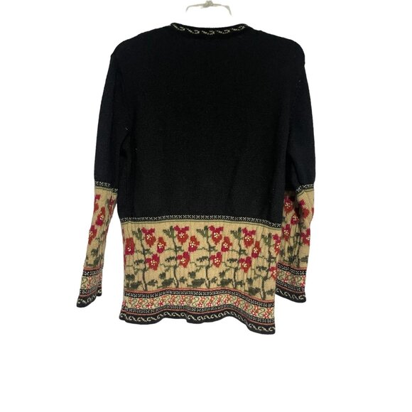 Boric Design Vintage Ornate Wool Blend Sweater M - Picture 2 of 6